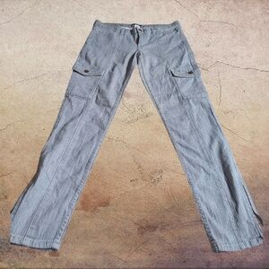 J. CREW | City Fit Railroad Stripe Cotton Cargo Pants Ankle Zipper Size 28